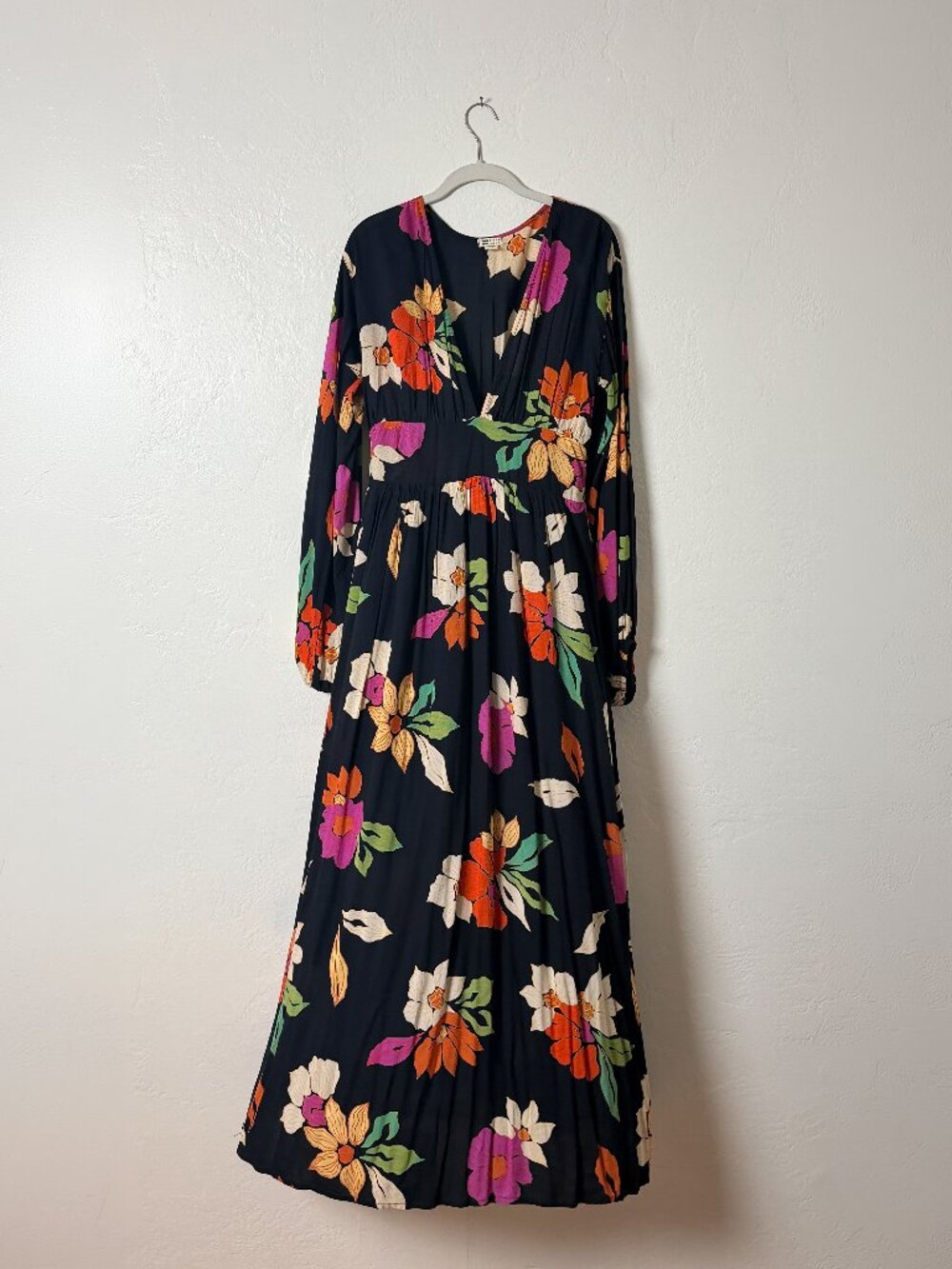 Billabong Floral Long Sleeve Maxi Dress Size M